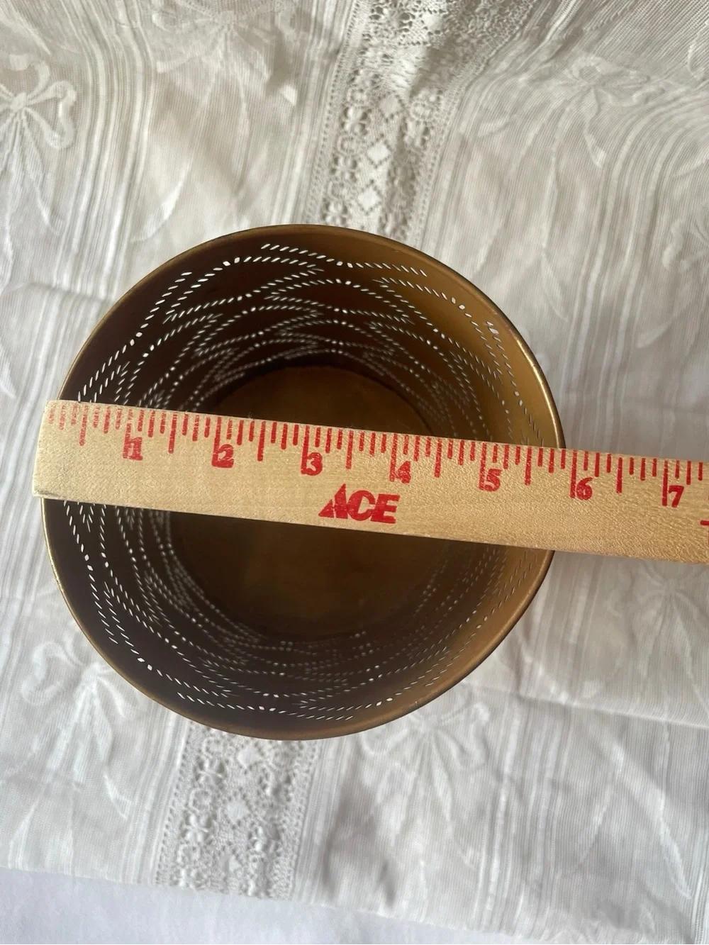 Foreside Home & Garden Jerome Pierced Brass Candle Holder 10